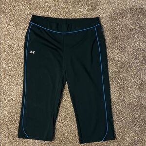 Under Armour Black Leggings with Blue Trim